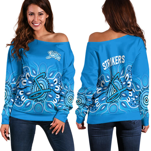 Adelaide Strikers Aboriginal Cricket 2022 Women Off Shoulder Sweater - LT12