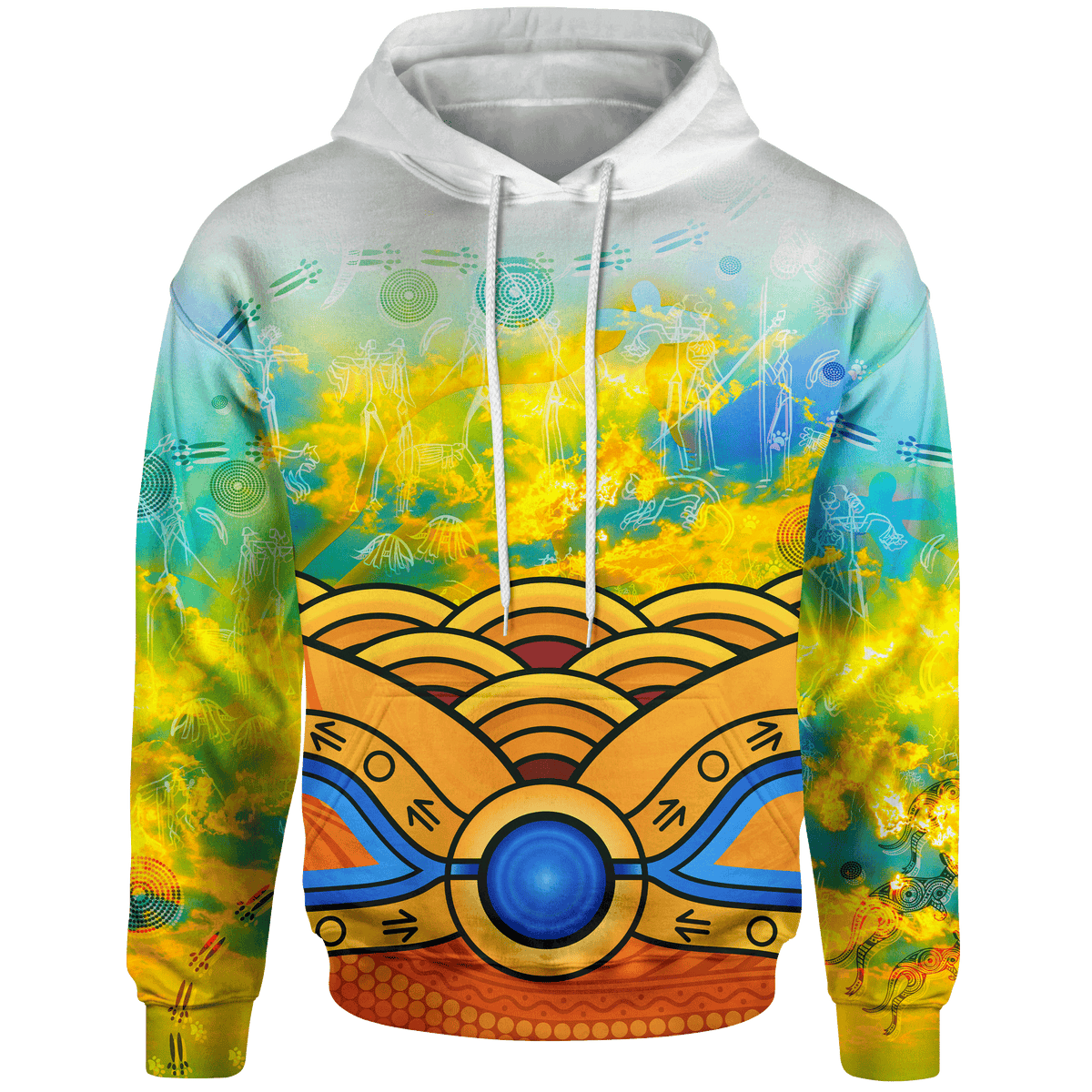 aboriginal-kid-hoodie-australia-kangaroo-sky-for-kid