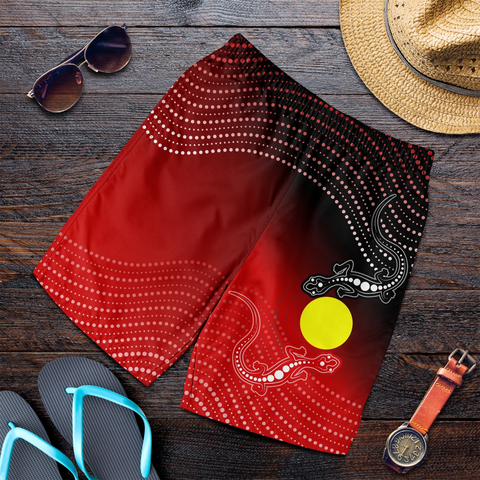aboriginal-mens-shorts-two-indigenous-lizard