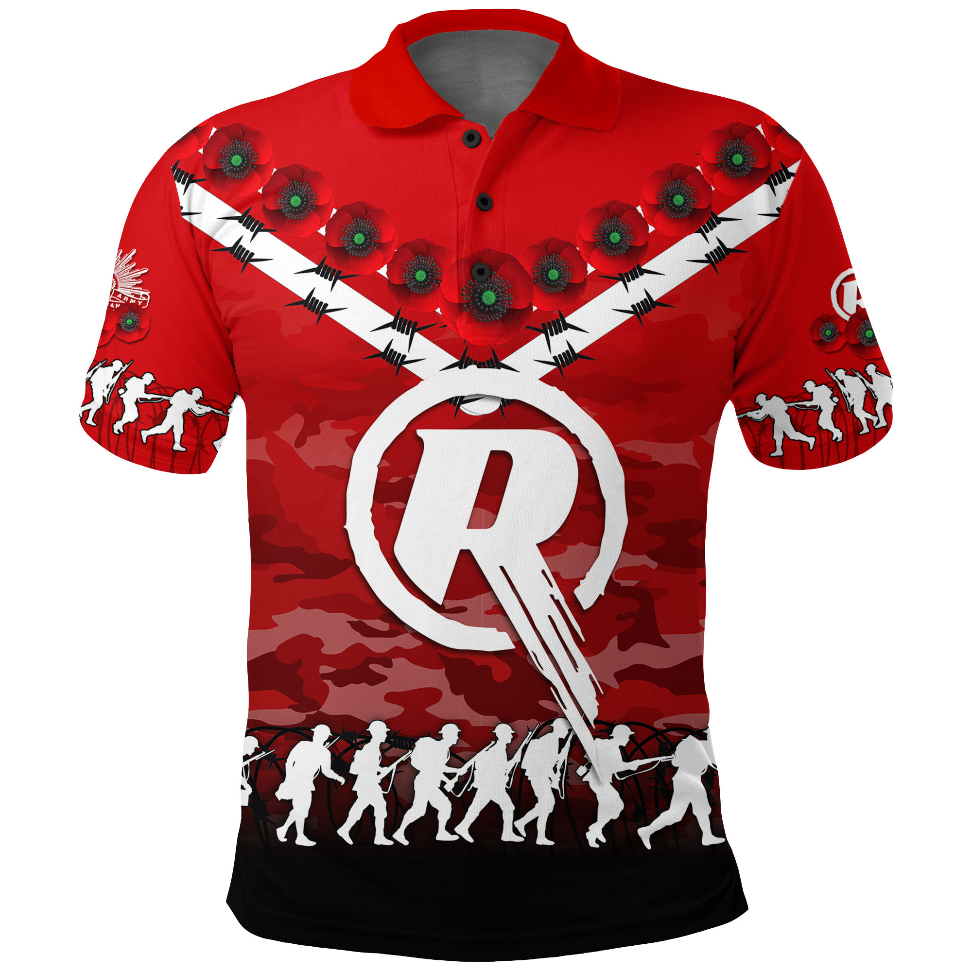 custom-personalised-melbourne-renegades-anzac-2022-polo-shirt-camouflage-with-poppy