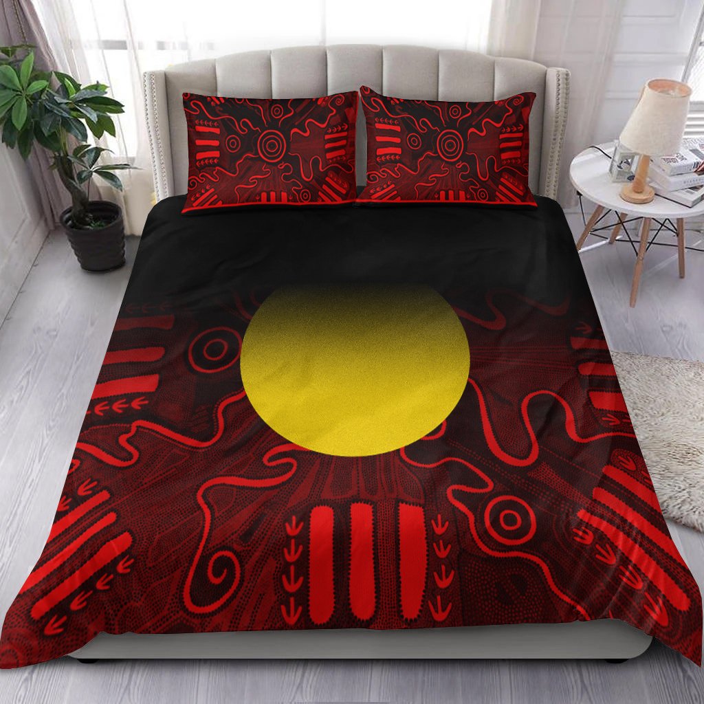 aboriginal-bedding-set-indigenous-flag-grunge-style