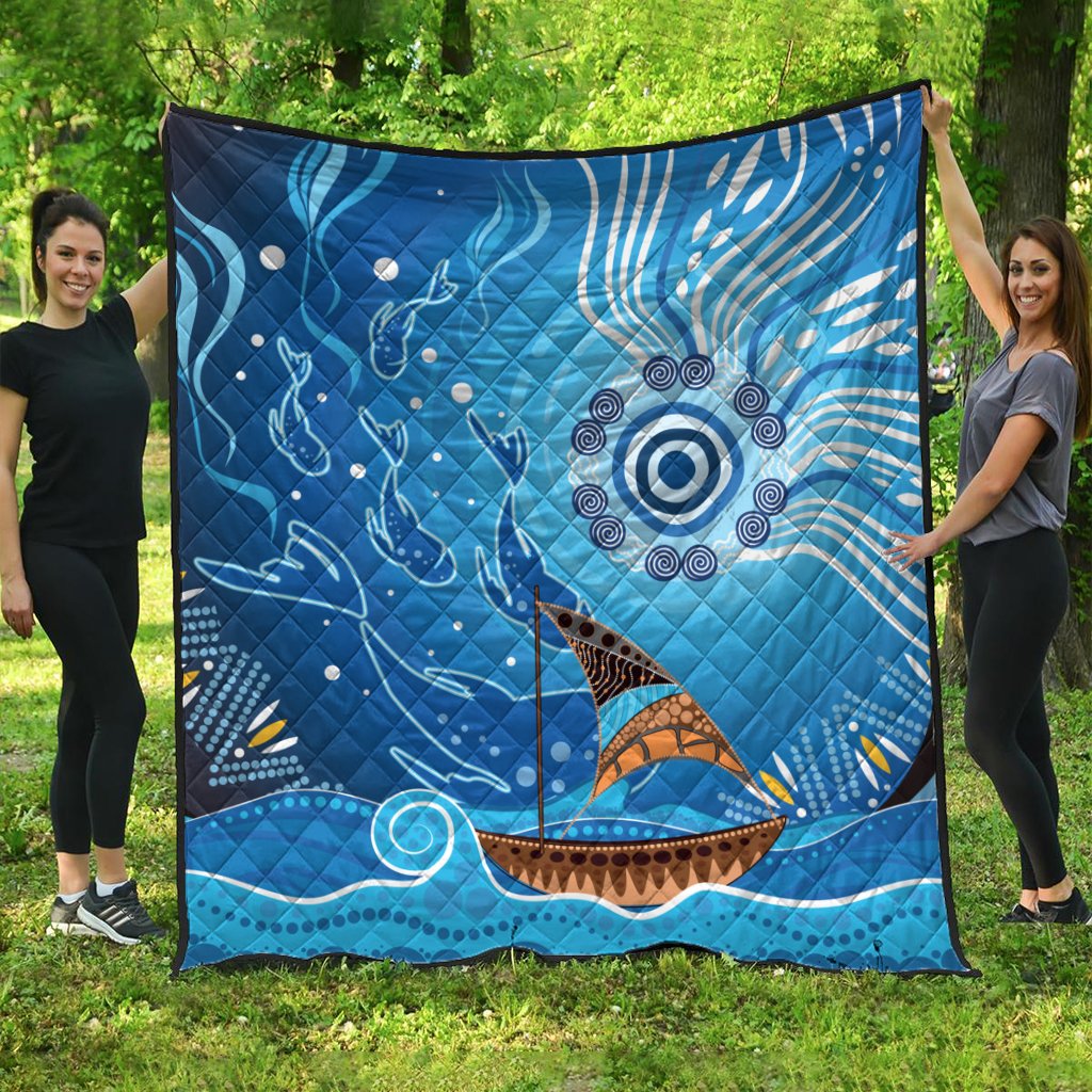 quilt-aboriginal-view-sea-with-fish-and-boat
