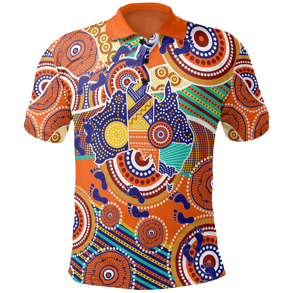 kid-aboriginal-polo-shirt-australian-map-dot-painting