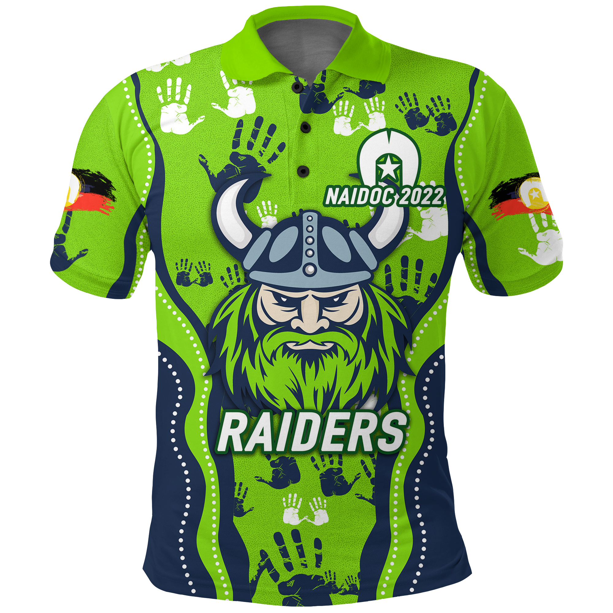 custom-personalised-canberra-raiders-rugby-naidoc-2022-aboriginal-polo-shirt