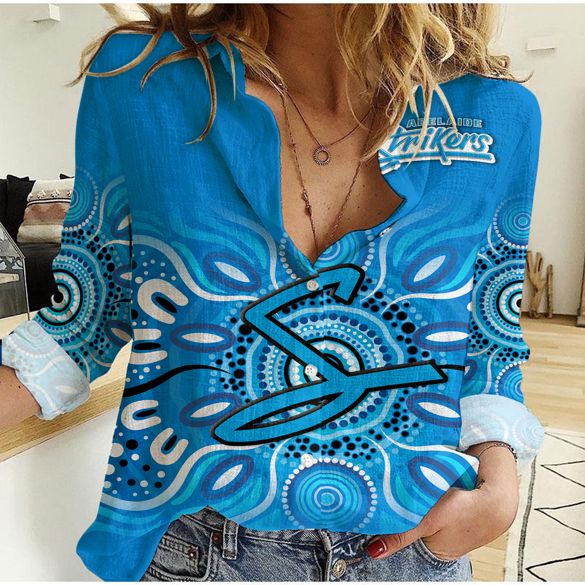 Adelaide Strikers Aboriginal Cricket 2022 Women Casual Shirt - LT12