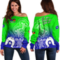 (Custom Personalised) NAIDOC Week 2022 Women Off Shoulder Sweater Torres Strait Islanders with Aboriginal Turtles LT13