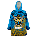 Titans Rugby ANZAC Day Camouflage Indigenous Art Wearable Blanket Hoodie - LT12
