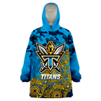 Titans Rugby ANZAC Day Camouflage Indigenous Art Wearable Blanket Hoodie - LT12