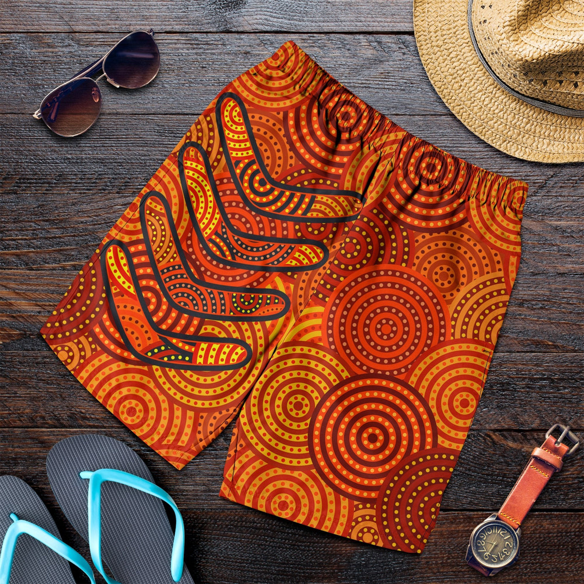 aboriginal-mens-short-aboriginal-boomerangs-and-dot-circle
