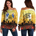 Anzac Women's Off Shoulder Sweater - Australian and New Zealand Army Corps - Vibe Hoodie