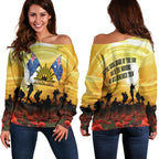 Anzac Women's Off Shoulder Sweater - Australian and New Zealand Army Corps - Vibe Hoodie
