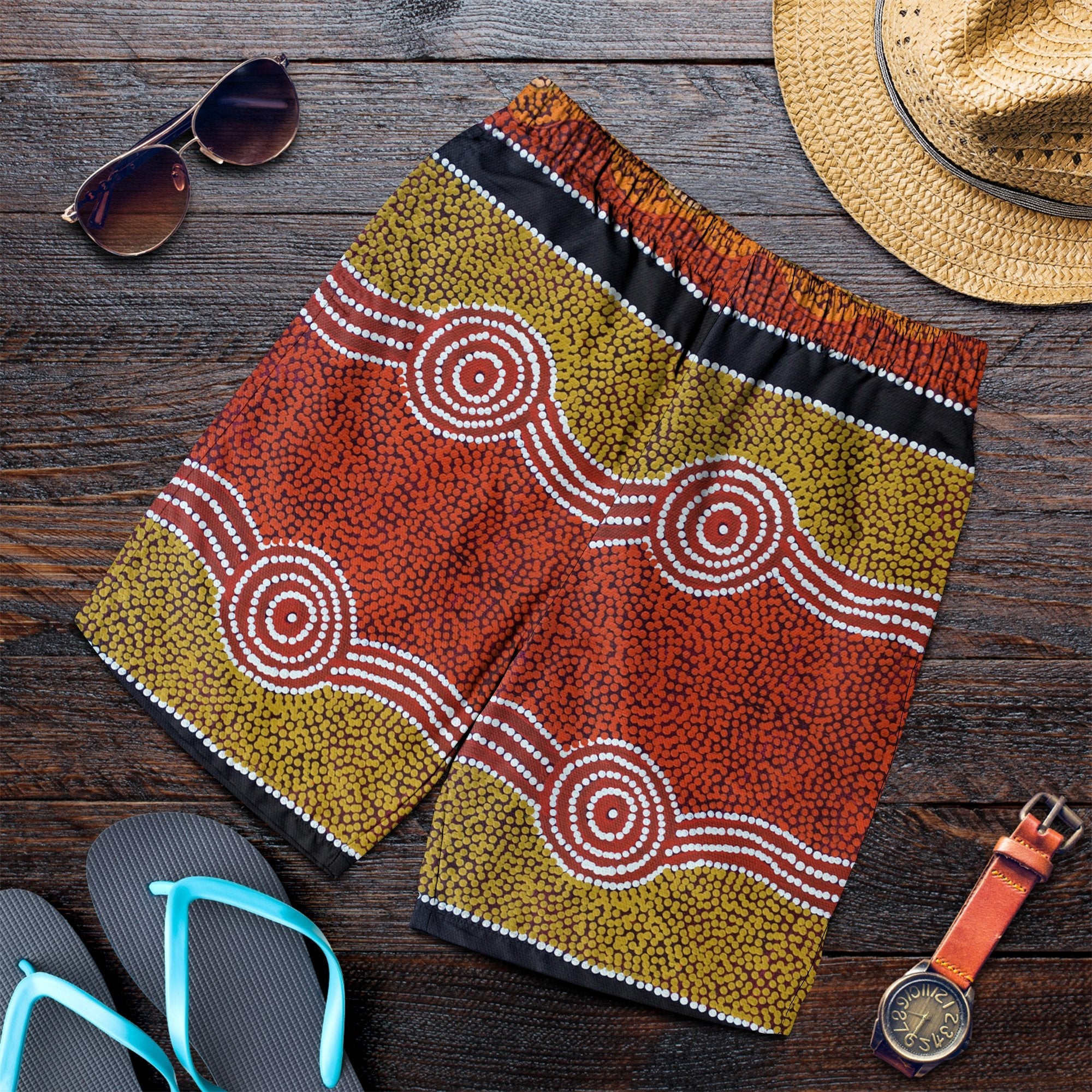 men-short-aboriginal-dot-style