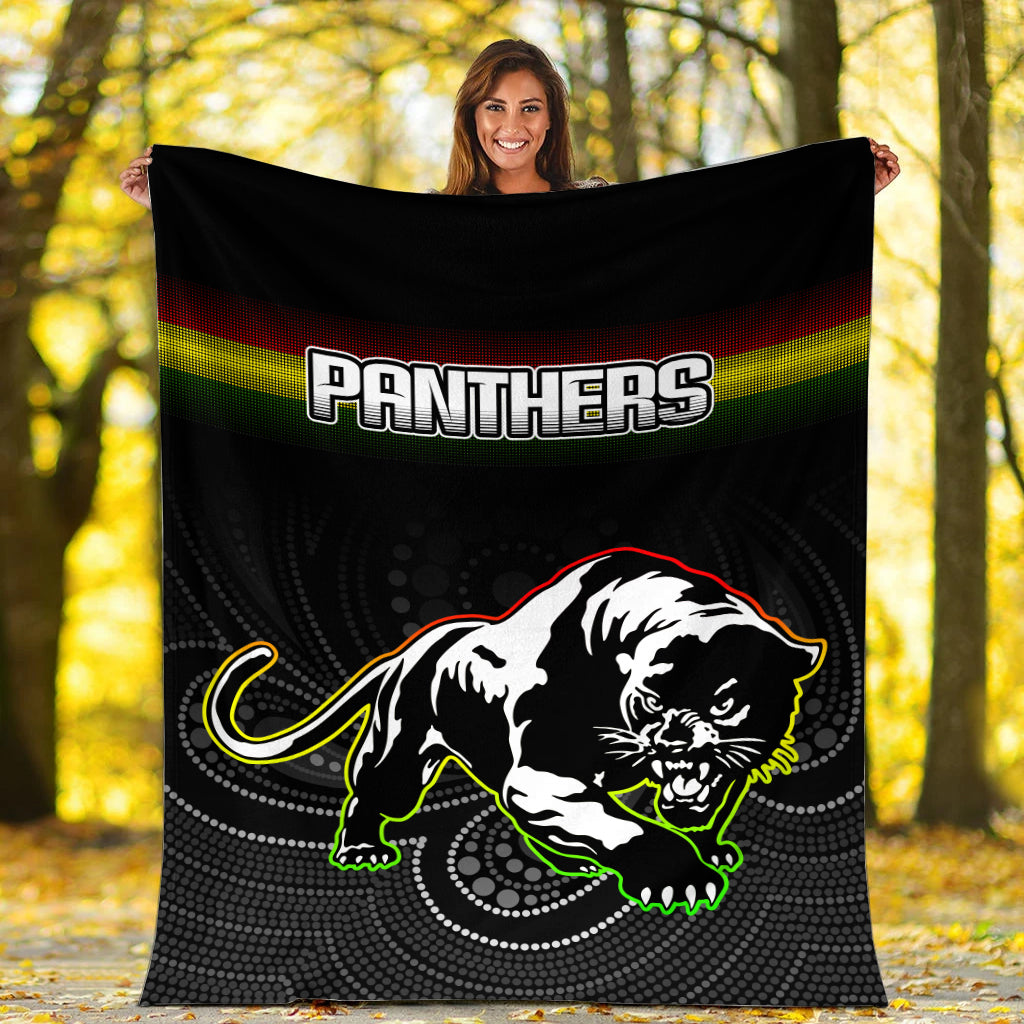 Black Panthers Rugby League Aboriginal Blanket - LT2