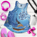 Racer Back Tank - Aboriginal View Sea With Fish And Boat - Vibe Hoodie
