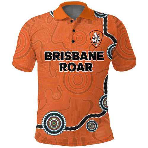 custom-personalised-brisbane-roar-polo-shirt-indigenous-dot-painting-art
