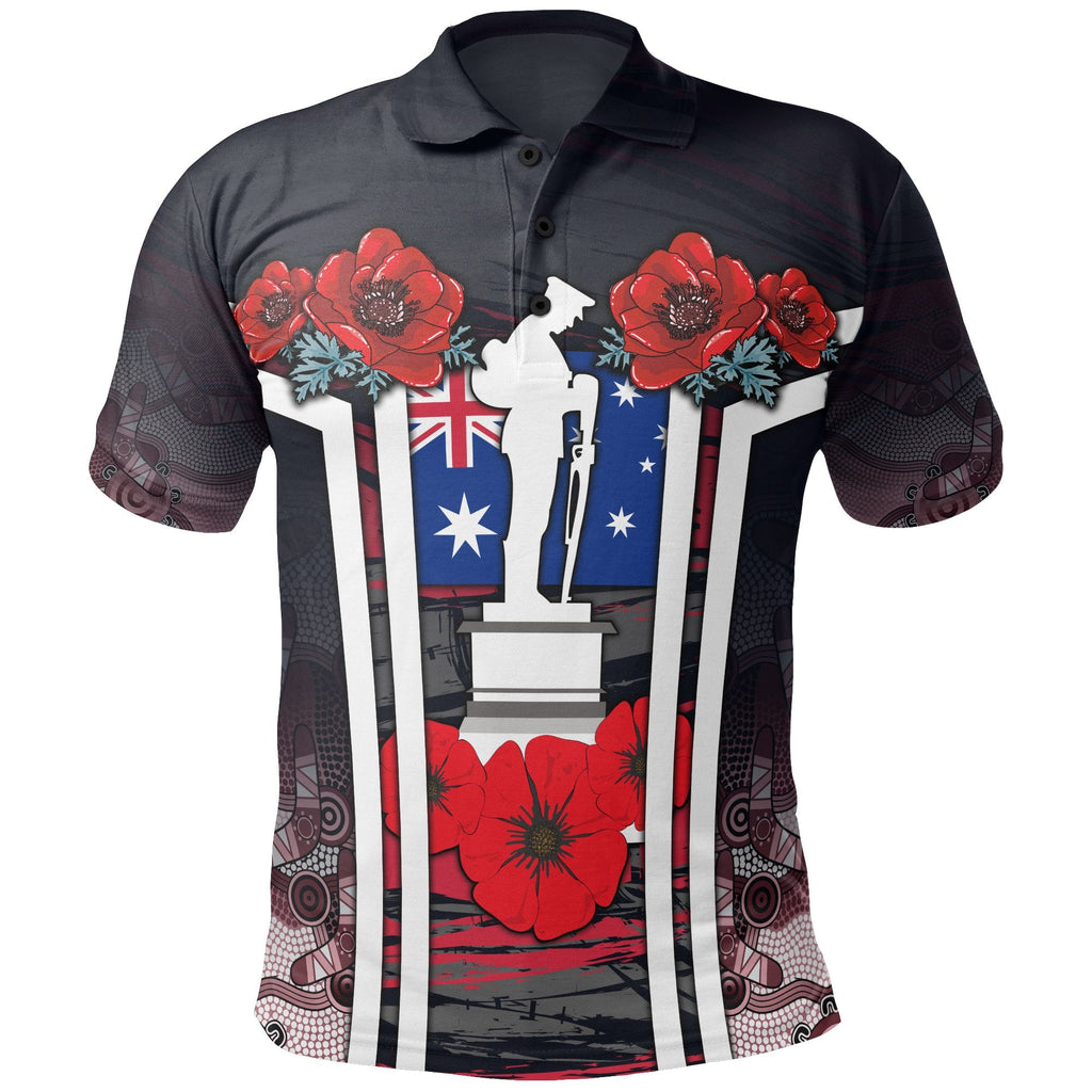 polo-shirt-anzac-day-2020-poppy-flowerss-dot-painting