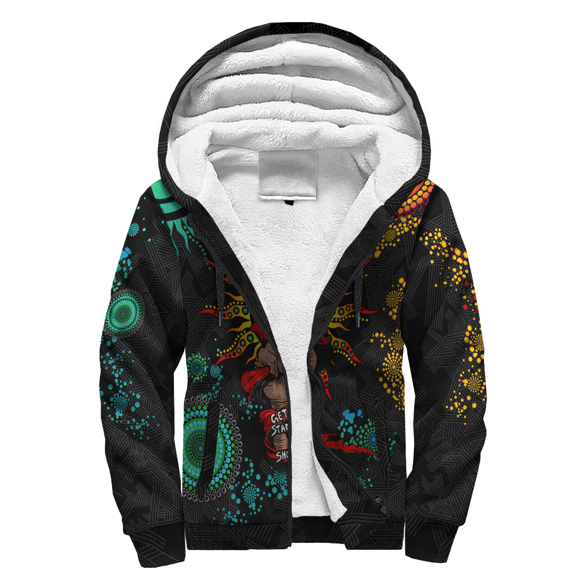NAIDOC Week 2022 Aboriginal Art Unique Sherpa Hoodie