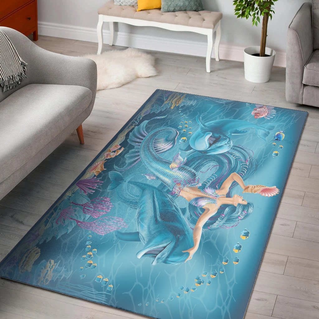 area-rug-australia-beautiful-mermaid-with-dolphin