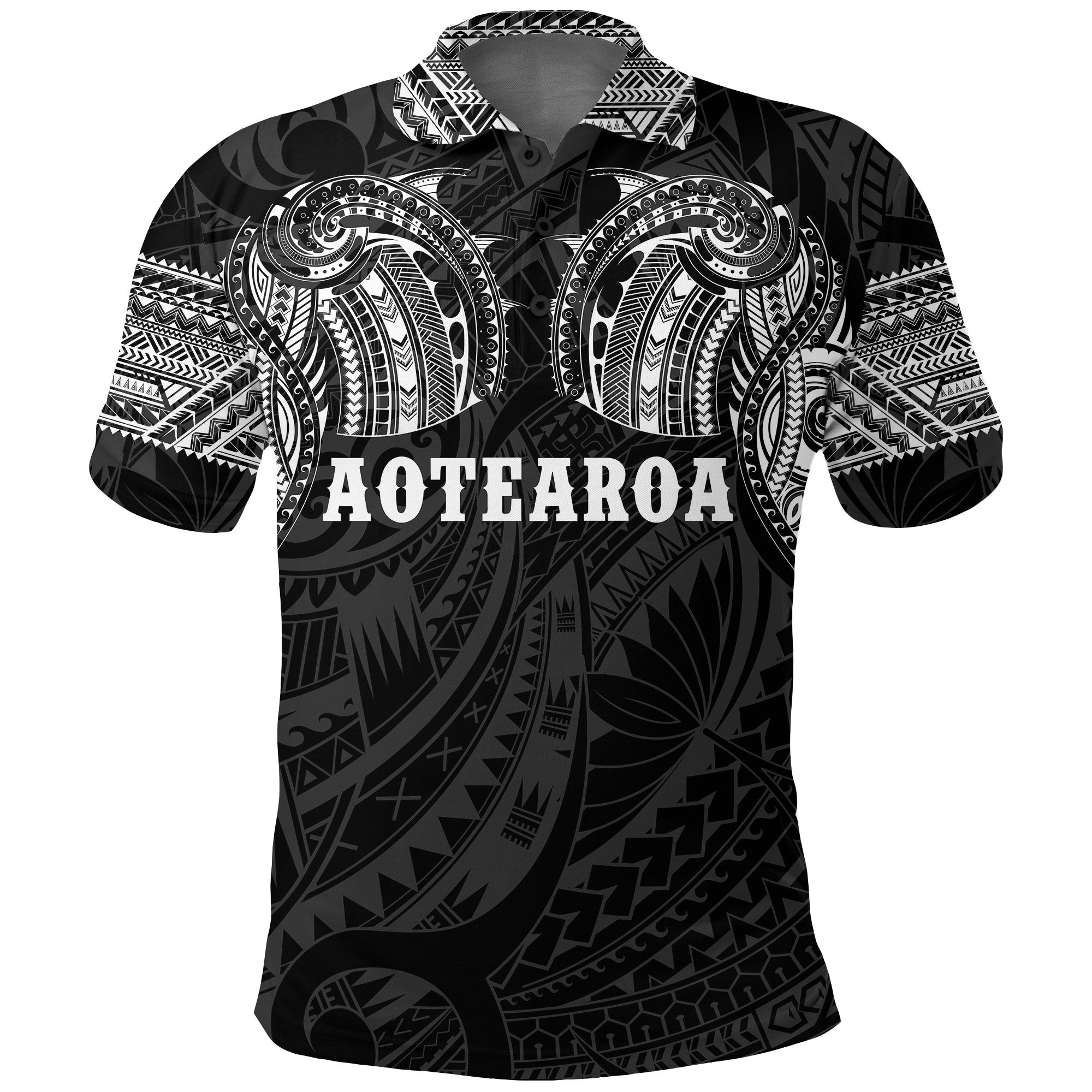 aotearoa-maori-tattoo-black-and-white-polo-t-shirt