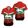 Rabbitohs Anzac Day Hawaiian Shirt - Indigenous Art
