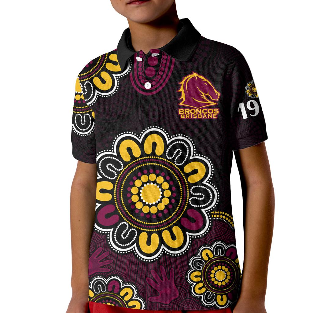 custom-personalised-nrl-brisbane-broncos-rugby-1987-aboriginal-kid-polo-shirt