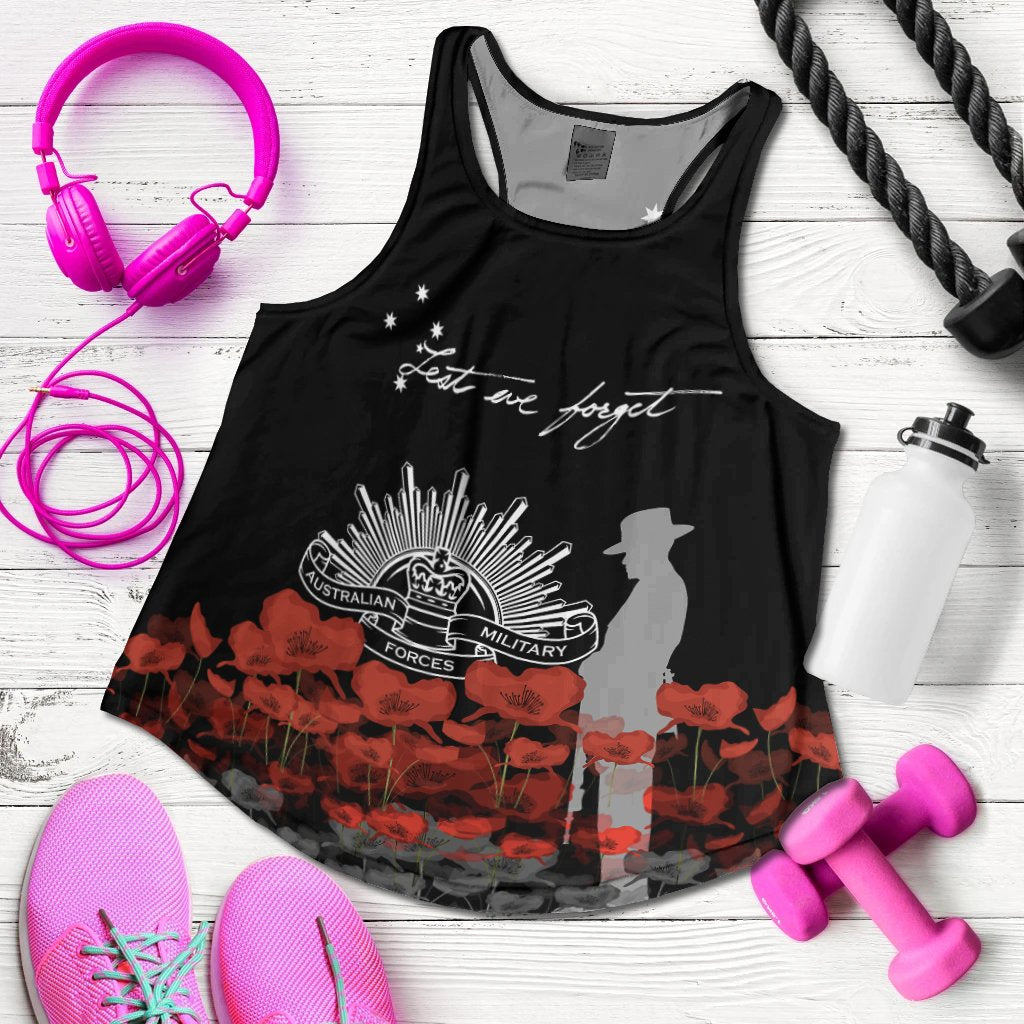 Anzac Day Women's Racerback Tank - Remember Them - Vibe Hoodie