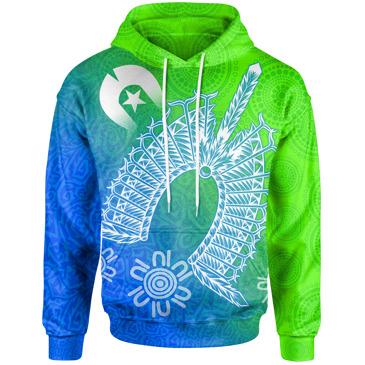 torres-strait-islander-hoodie-dhari-mask-ocean-style