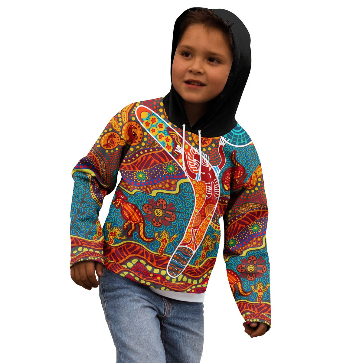 kids-aboriginal-hoodie-indigenous-boomerang