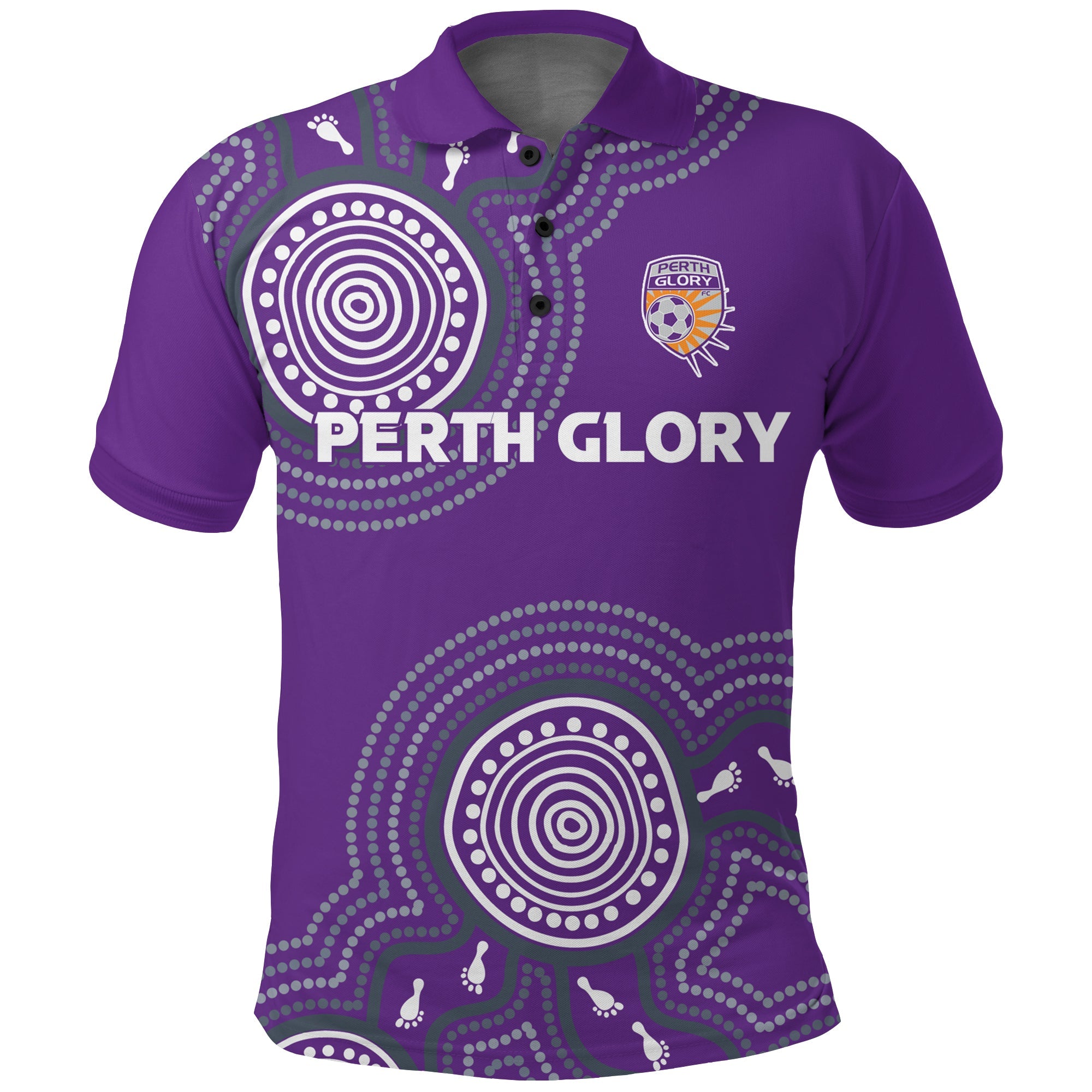 custom-personalised-perth-glory-polo-shirt-indigenous-dot-painting-art