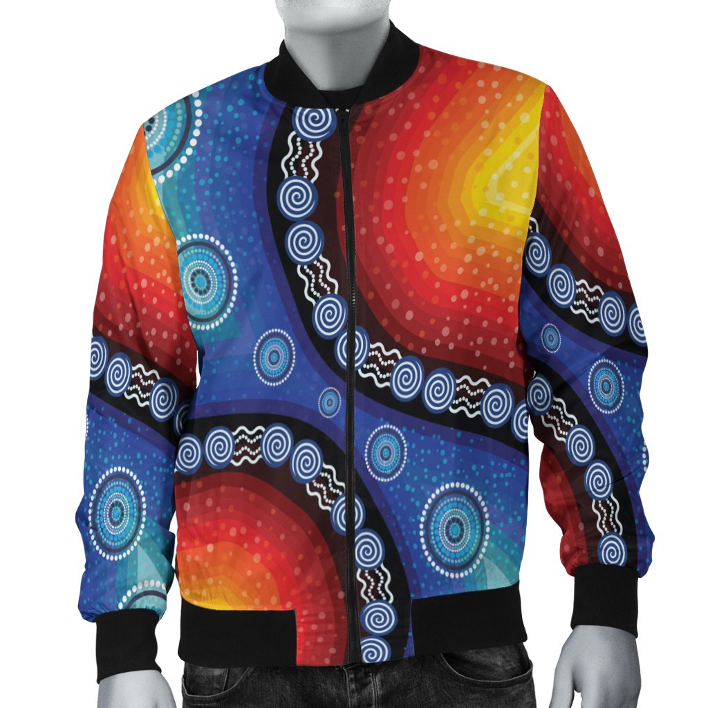bomber-jacket-aboriginal-color-dot-painting