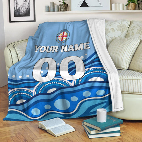 custom-personalised-melbourne-blanket-indigenous-dot-painting-art