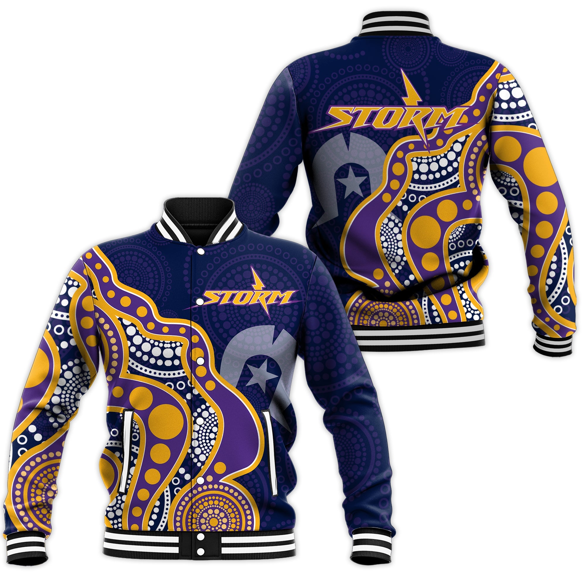 naidoc-week-melbourne-storm-baseball-jacket-aboriginal-dot-painting