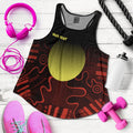 (Custom Text) Aboriginal Women's Racerback Tank - Indigenous Flag Grunge Style - Vibe Hoodie