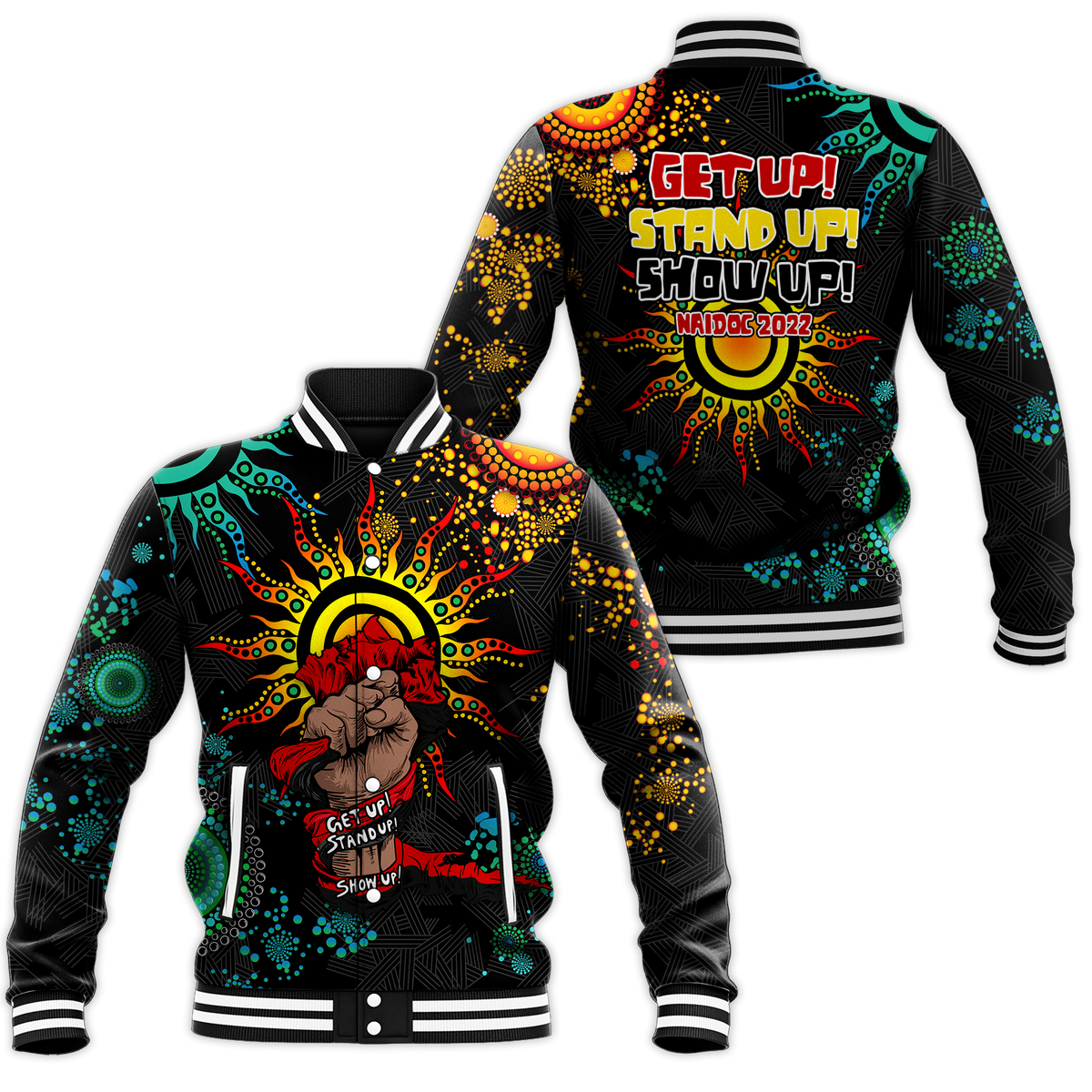 NAIDOC Week 2022 Aboriginal Art Unique Baseball Jacket