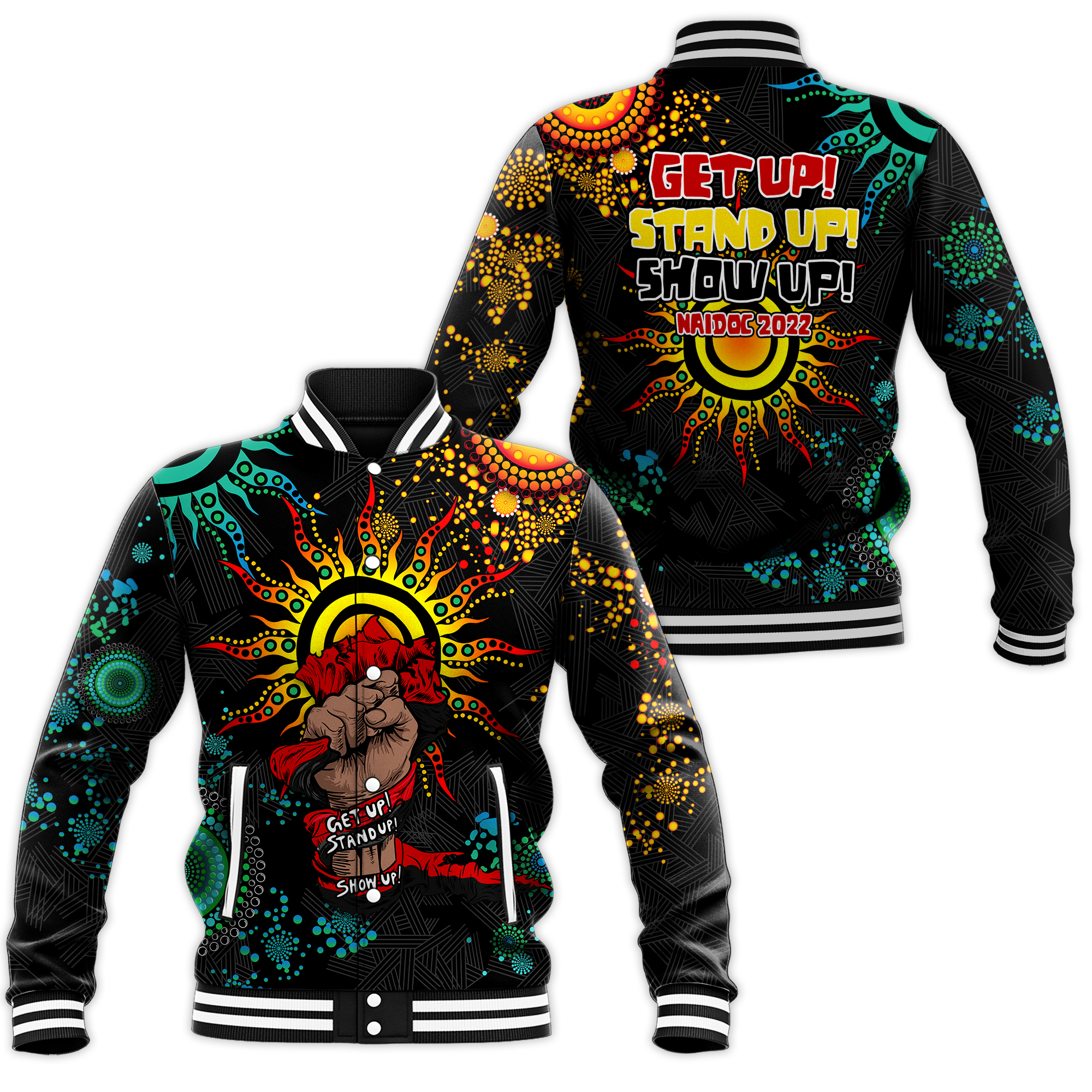 NAIDOC Week 2022 Aboriginal Art Unique Baseball Jacket