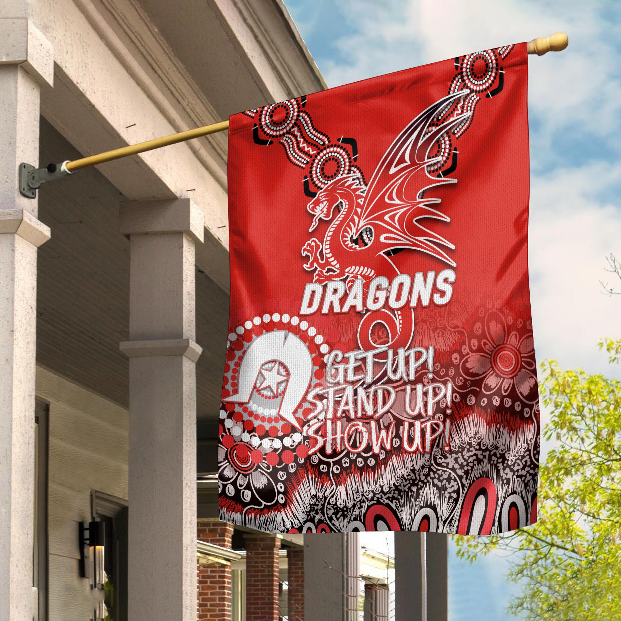 Dragons Rugby NAIDOC 2022 Aboriginal Garden Flag - LT12