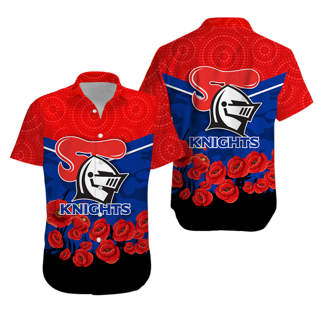 Newcastle Knights Anzac Day Indigenous Art Hawaiian Shirt