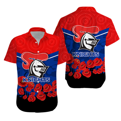 Newcastle Knights Anzac Day Indigenous Art Hawaiian Shirt