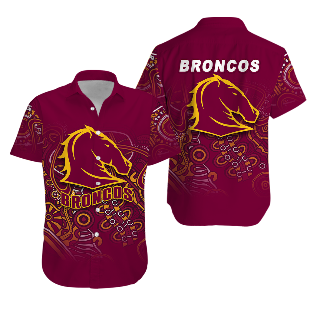 Brisbane Broncos Rugby Indigenous Hawaiian Shirt - LT12