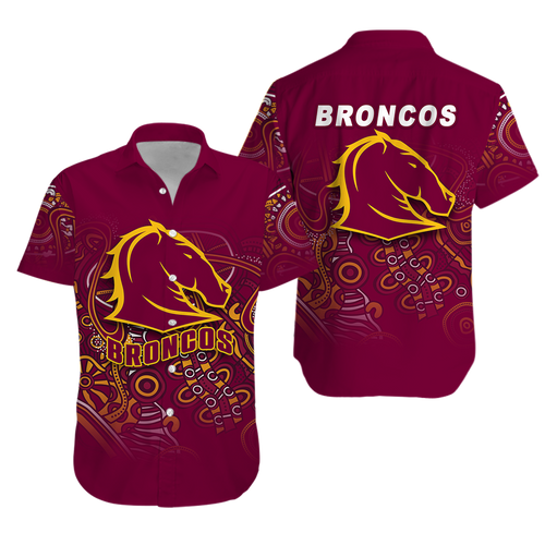 Brisbane Broncos Rugby Indigenous Hawaiian Shirt - LT12