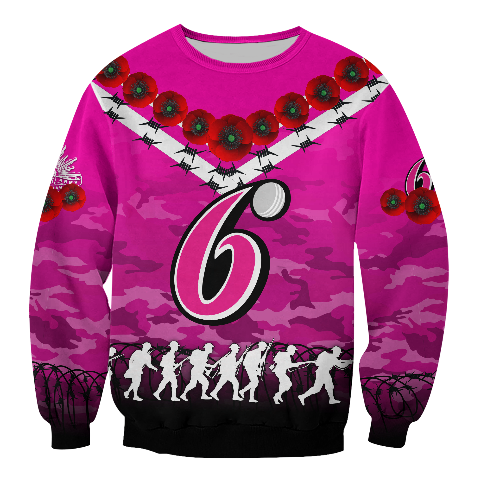 custom-personalised-sydney-sixers-anzac-2022-sweatshirt-camouflage-with-poppy