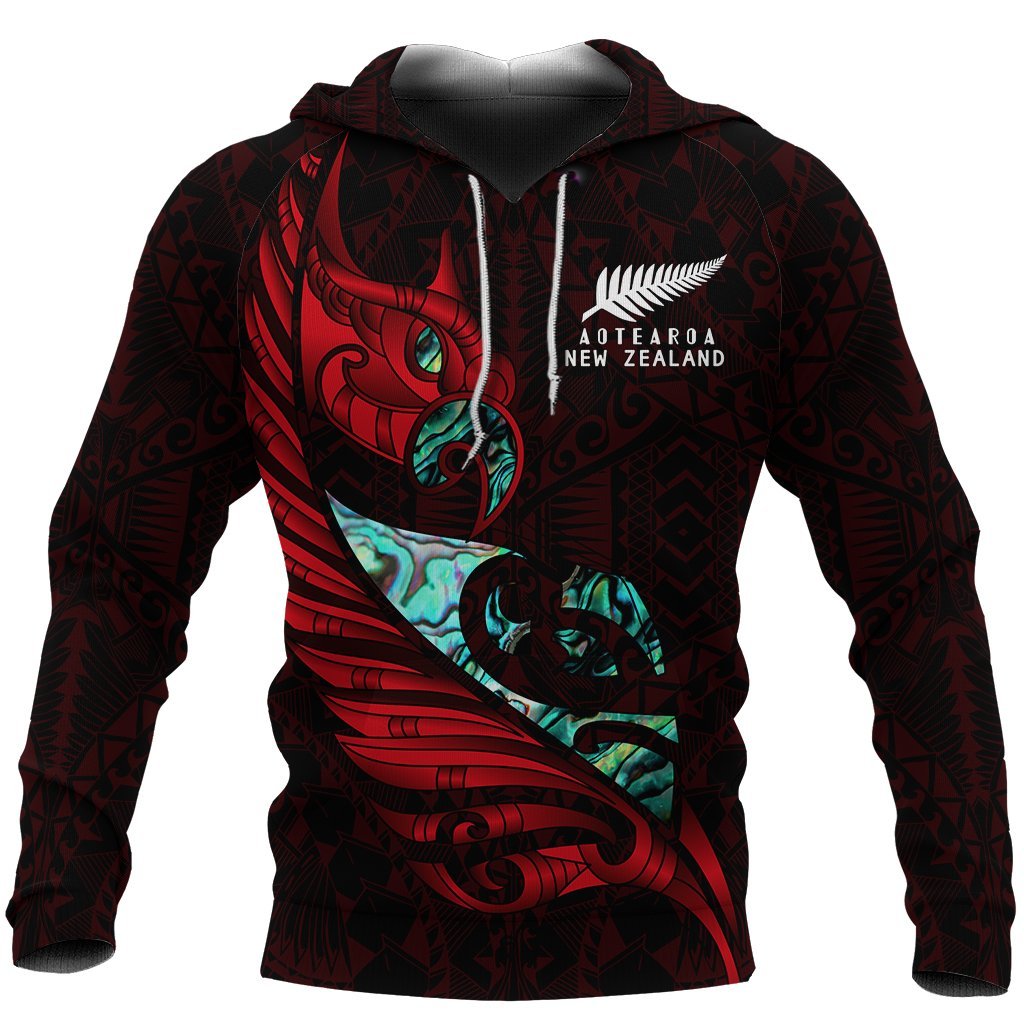 new-zealand-hoodie-manaia-paua-fern-wing-red