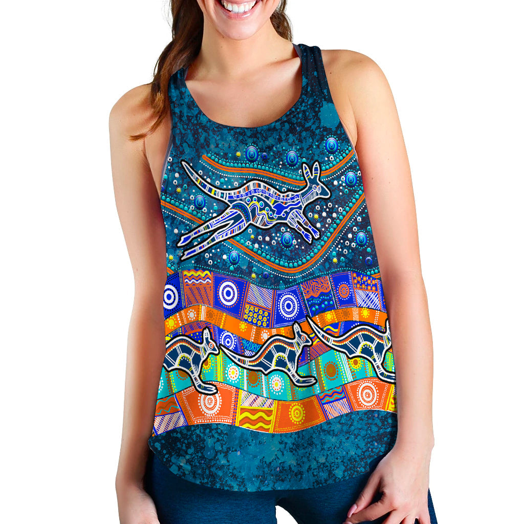 Australia Indigenous Women Tank Top -  Dot Painting Art