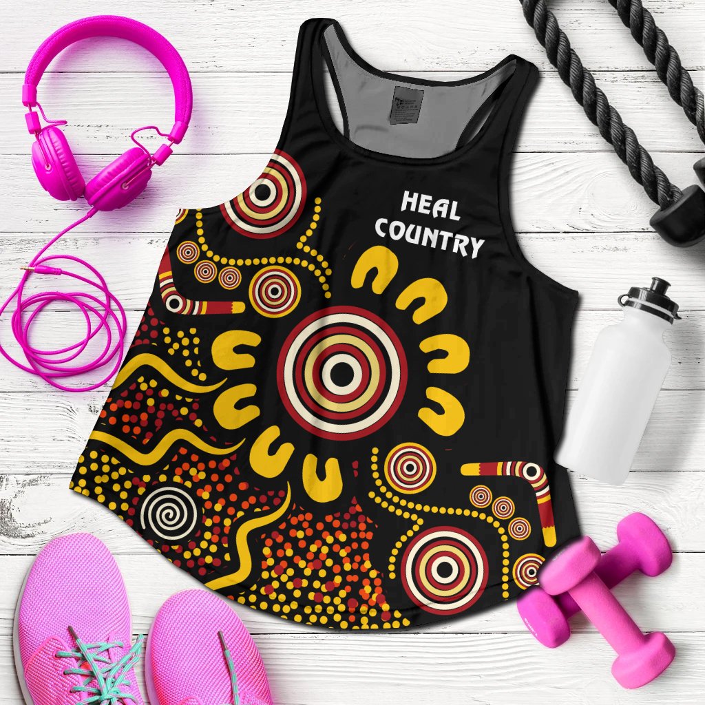 Australia Naidoc Week Women's Racerback Tank - Naidoc Week 2021 - Heal Country - Vibe Hoodie