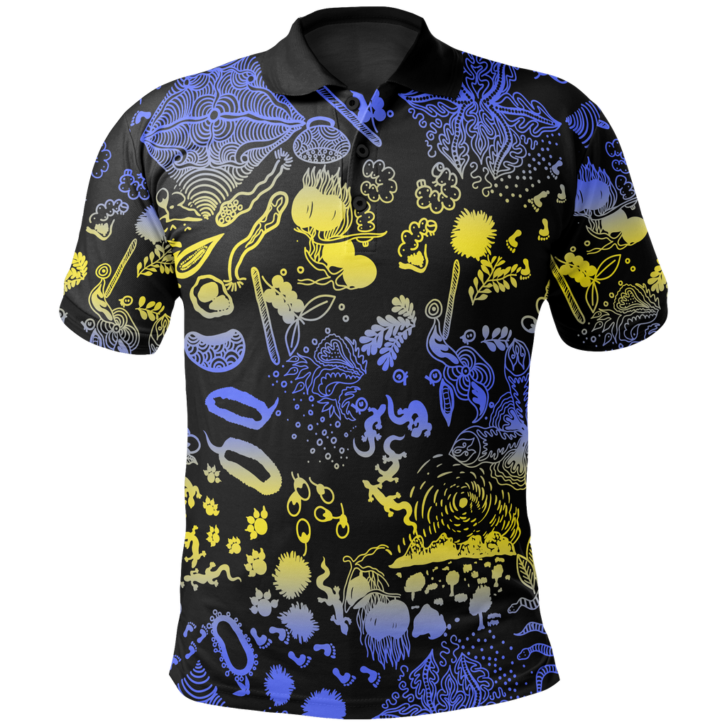 polo-shirt-australian-aboriginal-golden-wattle-unisex