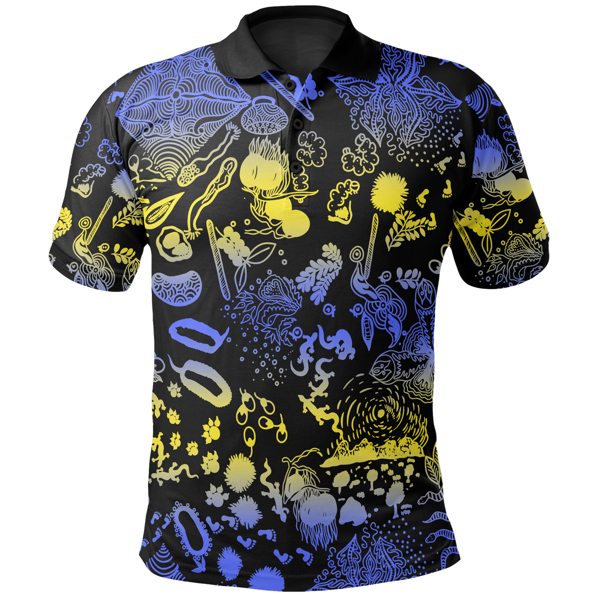 polo-shirt-australian-aboriginal-golden-wattle-unisex
