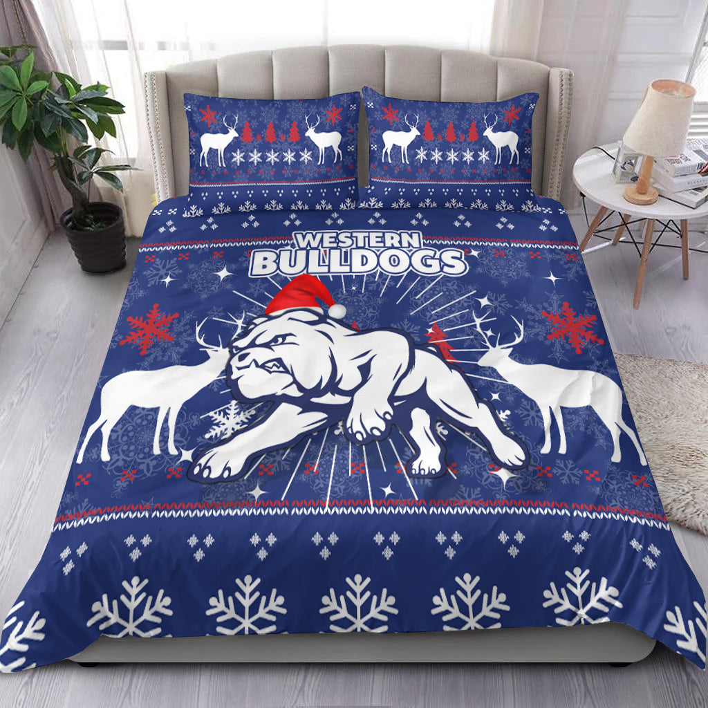western-bulldogs-bedding-set-christmas-ugly-style