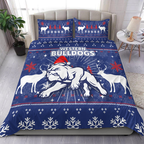 western-bulldogs-bedding-set-christmas-ugly-style