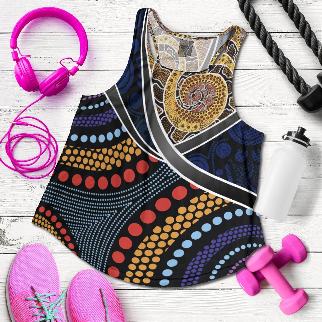 Women Racerback Tank-  Aboriginal Dot Panting Art With Snake - Vibe Hoodie