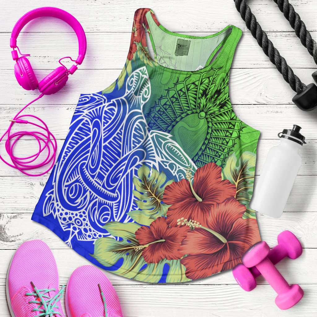 Torres Strait Islanders Women's Tank - Ocean Hibiscus - Vibe Hoodie